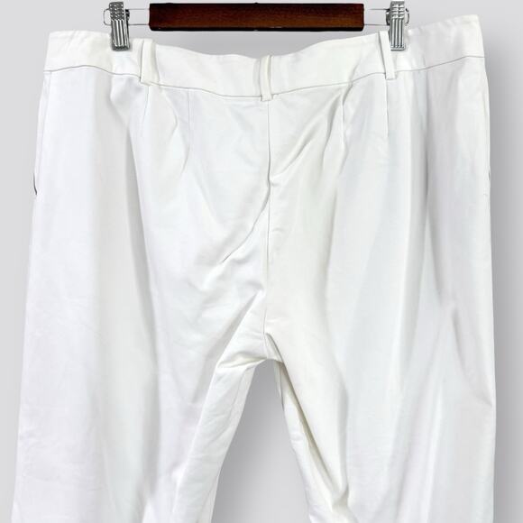 ST. JOHN Jennifer White Pants Trousers Straight Leg Front Seam Womens Size 14 - Picture 8 of 12